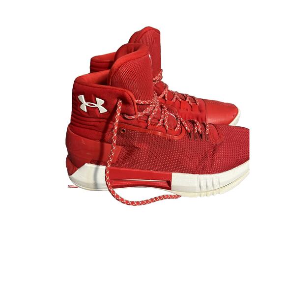 SHOES Red UnderArmour High Tops Size US6 - Picture 3 of 7